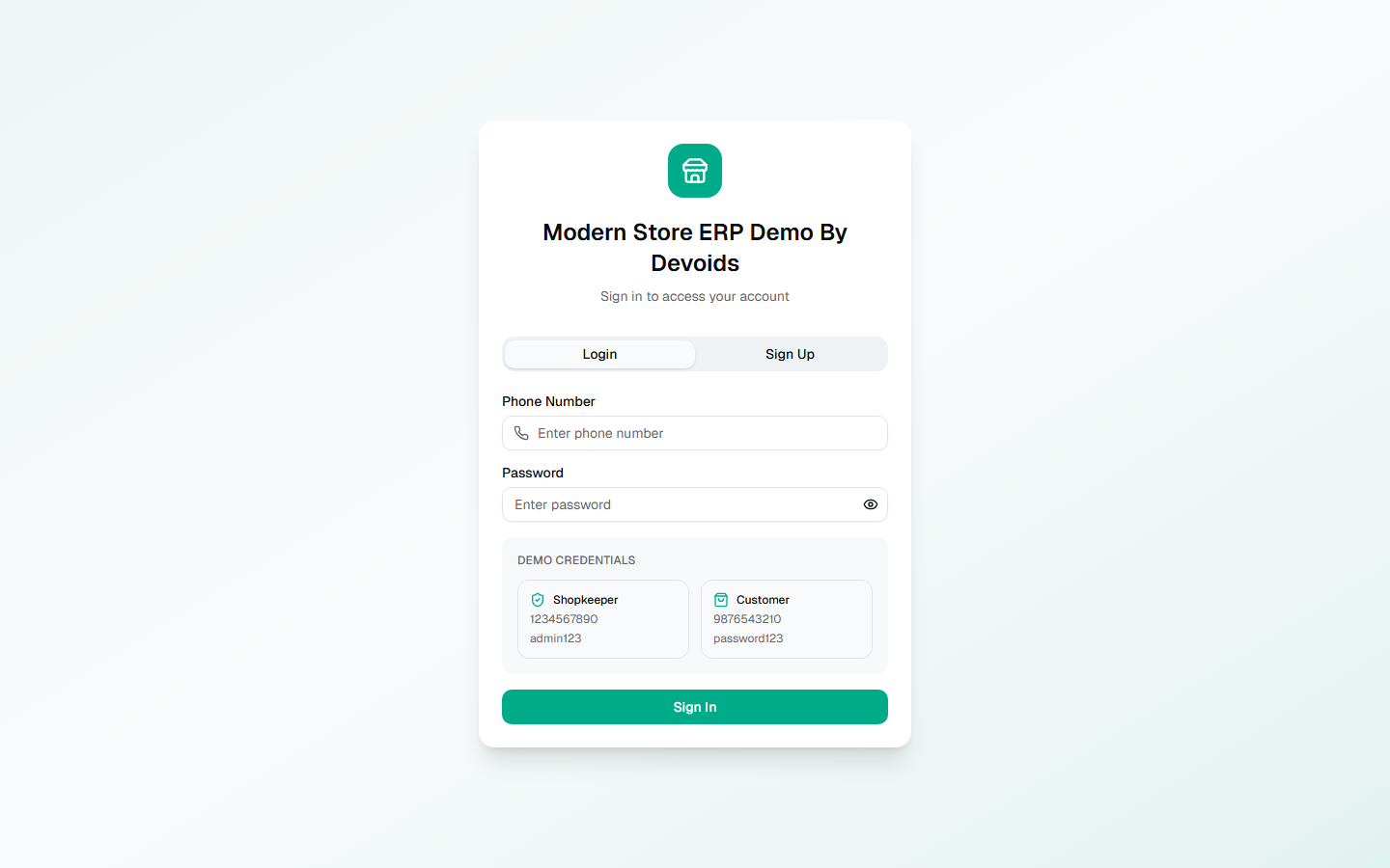 Digital Store ERP Demo